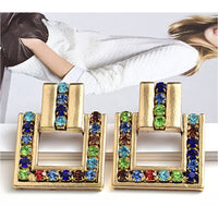 Gold-Tone Multi Color Earrings